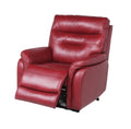 Top Grain Leather Motion Recliner Contemporary Style, Control Panel Usb Charging, Home Button Wine Wine Red Foam Leather