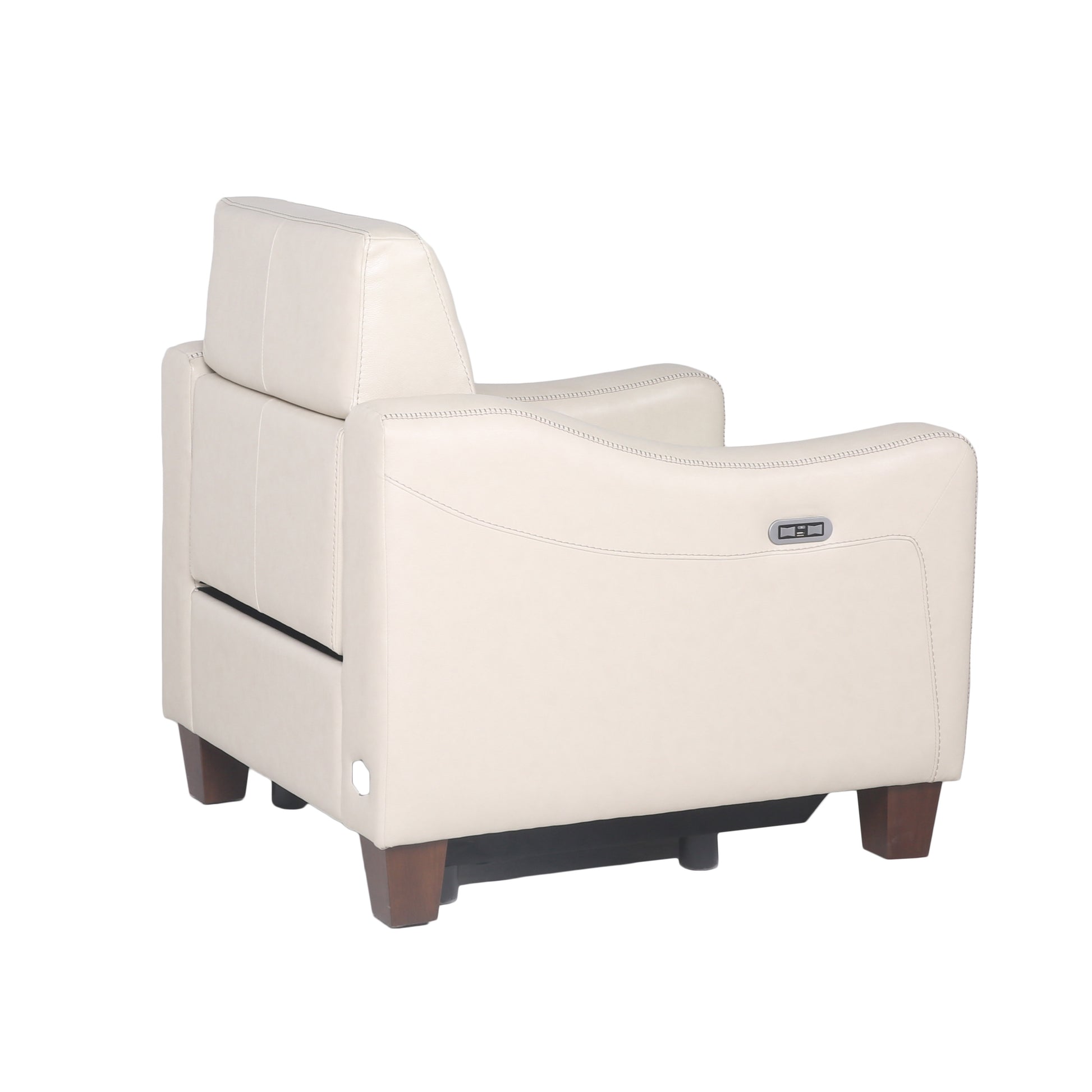 Dual Power Recliner: Transitional Design, Top Grain Leather, Wall Saver Mechanism, Comfort In Ivory Ivory Foam Leather