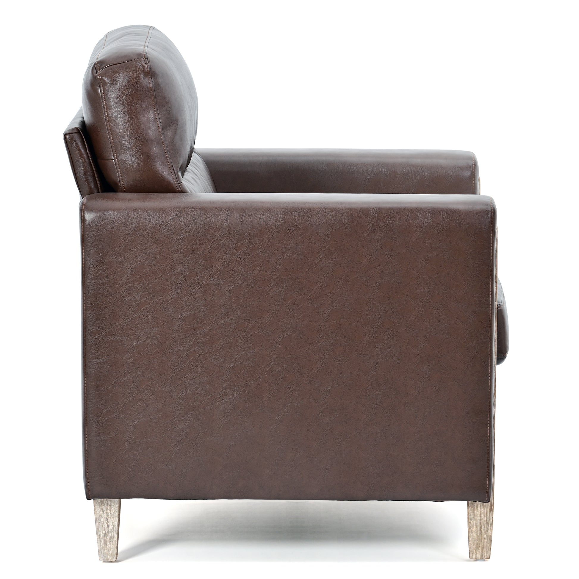 1 Seater Sofa For Living Room Brown Pu Pu