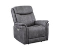 Traditional Modern Power Reclining Collection Cool Gray Microsuede, Dual Power Reclining Usb Charging Port, All Close Button, Unmatched Comfort Grey Foam Fabric