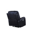 Triple Power Recliner With Lighted Cupholders Ocean Bluetransitional Design Dark Blue Foam Fabric