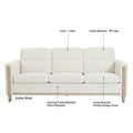 Comfortable Solid Wood Three Seater Sofa Soft Cushions, Durable And Long Lasting,79.5