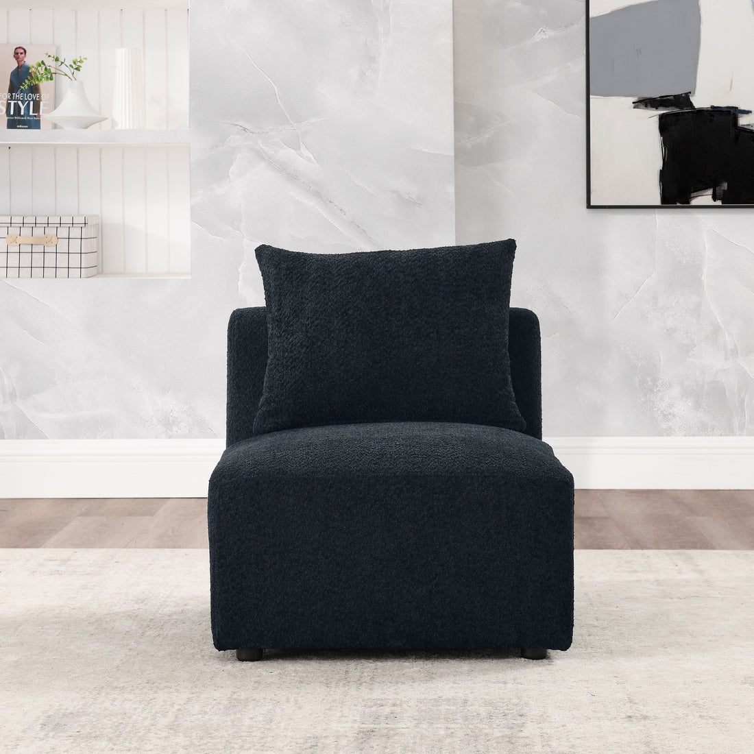 Single Chair For Modular Sofa Black Foam