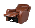 Contemporary Leather Recliner Top Grain Seating, Power Headrest, Power Footrest, Usb Charging Brown Foam Leather