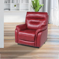 Top Grain Leather Motion Recliner Contemporary Style, Control Panel Usb Charging, Home Button Wine Wine Red Foam Leather