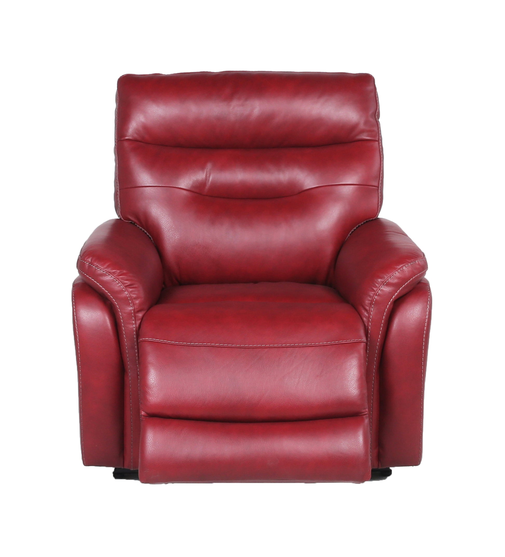 Top Grain Leather Motion Recliner Contemporary Style, Control Panel Usb Charging, Home Button Wine Wine Red Foam Leather