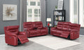 Top Grain Leather Motion Recliner Contemporary Style, Control Panel Usb Charging, Home Button Wine Wine Red Foam Leather