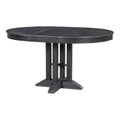 5 Piece Dining Set Extendable Round Table And 4 Upholstered Chairs Farmhouse Dining Set For Kitchen, Dining Room Black Black Solid Wood Mdf