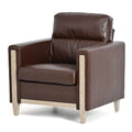 1 Seater Sofa For Living Room Brown Pu Pu