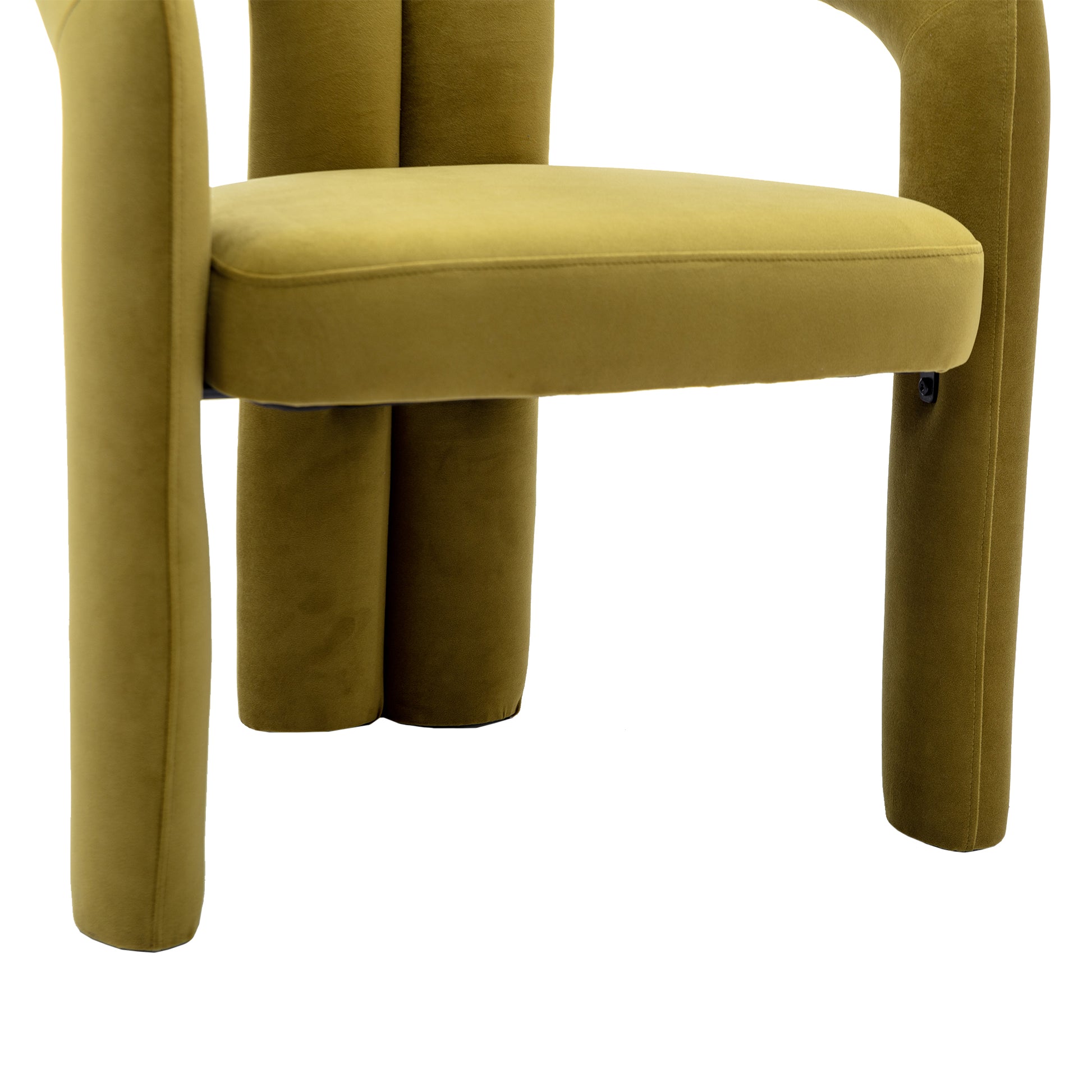 Coolmore Contemporary Designed Velvet Fabric Upholstered Accent Dining Chair Barrel Side Chairs Kitchen Armchair For Living Room Set Of 2 Olive Velvet Olive Foam Velvet