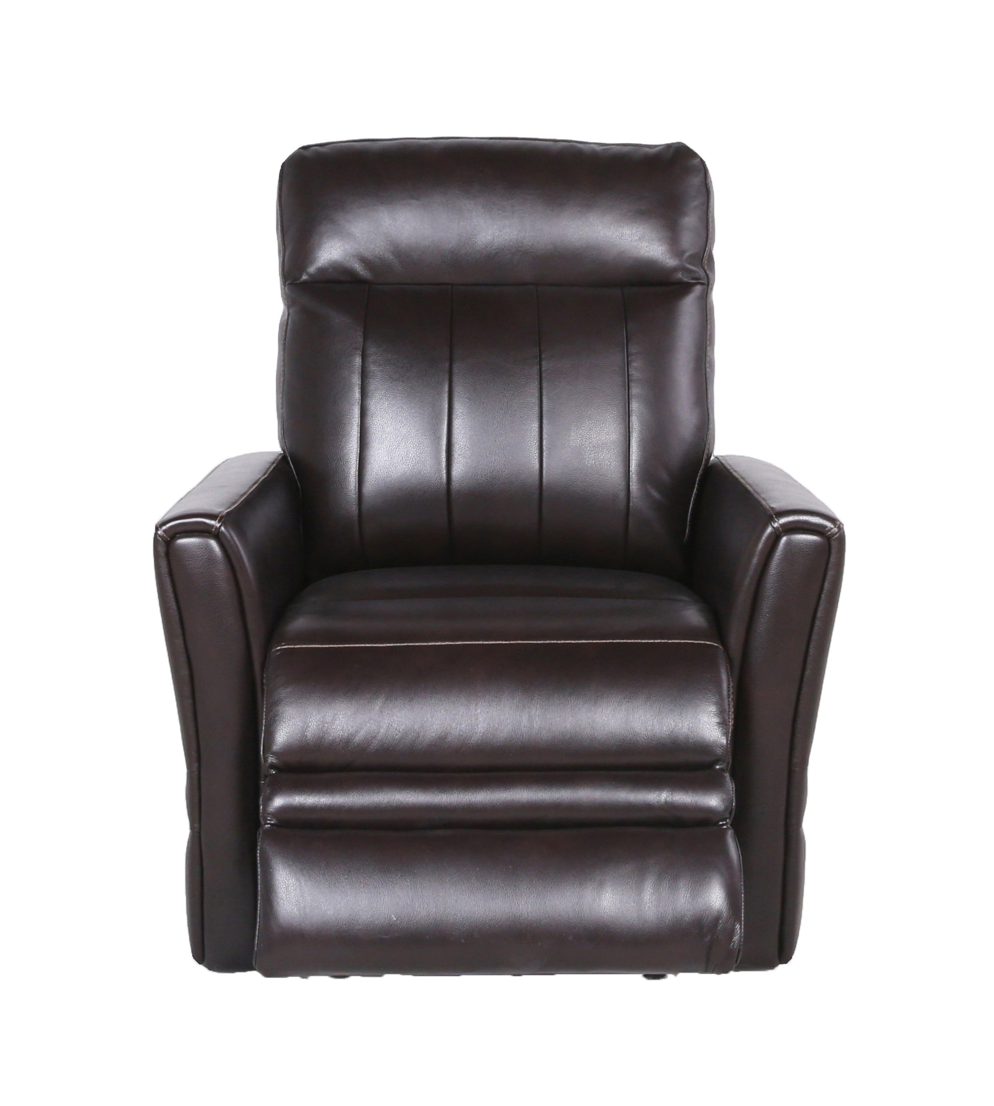 Sophisticated Contemporary Motion Upholstery Top Grain Leather, Power Leg Rest, Articulating Headrest Channel Back Design, Beveled Leg Rest Comfort And Style Combined Brown Leather