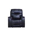 Triple Power Recliner With Lighted Cupholders Ocean Bluetransitional Design Dark Blue Foam Fabric