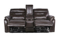 Contemporary Recliner Console Loveseat Coffee Coffee Or Wine Color Options Power Reclining, Usb Port Coffee Foam Leather