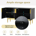 Modern Elegant 4 door Sideboard Gold Metal black-particle board