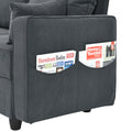 Middle Seat Of Module Sofa Without Armrest, Gray Corduroy Velvet Navy Corduroy