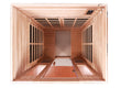 Four Person Khaya Far Infrared Outdoor Sauna Room Natural Wood Wood Stainless Steel Glass