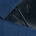 Arm Single Seat Of Module Sofa, Navy Blue Corduroy Velvet, Spring Pack Cushions Dark Gray Corduroy