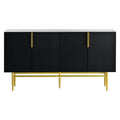 Modern Elegant 4 door Sideboard Gold Metal black-particle board