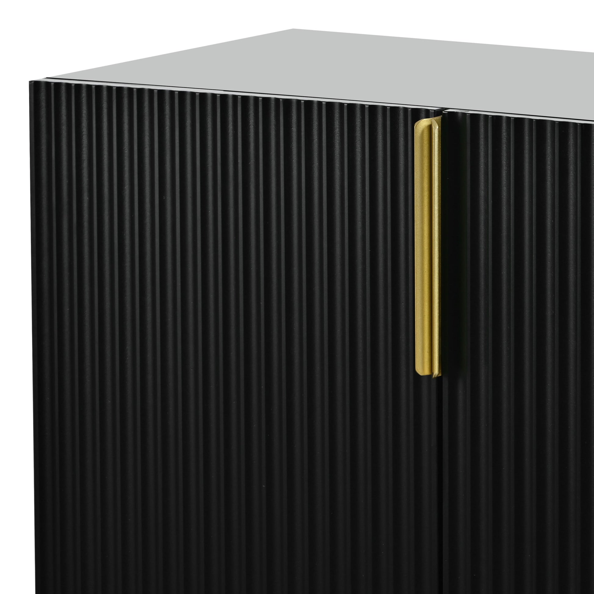 Modern Elegant 4 door Sideboard Gold Metal black-particle board