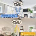 20Inch Modern Leafless Ceiling Fan With Remote Control Removable And Washable, Reversible Motor Black Modern Iron