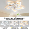 27In Ceiling Fan With Lights Remote Contro Dimmable Led,6 Gear Wind Speed Fan Light Silver Modern Stainless Steel