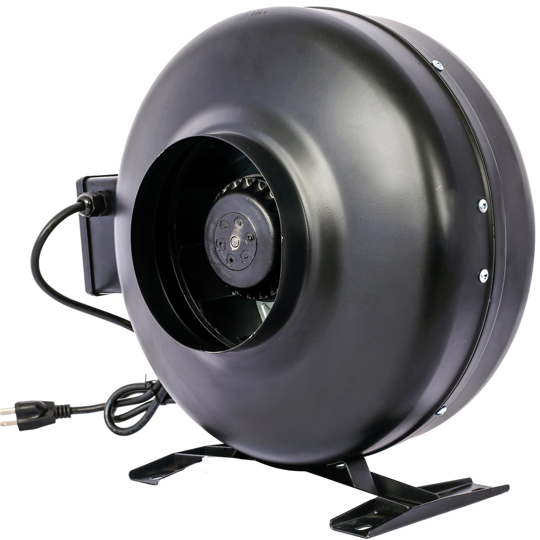 6 Inch 412 Cfm Inline Duct Fan: Air Circulation Vent Blower For Hydroponics, Basements, And Kitchens Black Steel