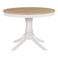 5 Piece Retro Functional Dining Table Set Wood Round Extendable Dining Table And 4 Upholstered Dining Chairs Off White Off White Solid Wood