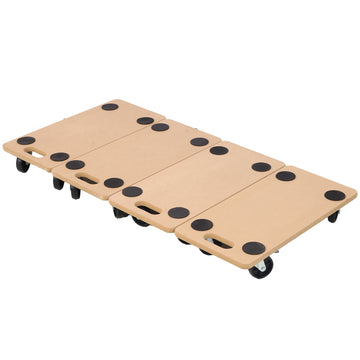 Furniture Moving Dolly, Heavy Duty Wood Rolling Mover With Wheels For Piano Couch Fridge Heavy Items, Securely Holds 500 Lbs 4Pcs 22.8" X11.2" Platform Natural Mdf