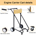 Outboard Boat Motor Stand, Engine Carrier Cart Dolly For Storage, 315Lbs Weight Capacity, W Wheels Wood Black Metal