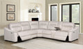 Casa Ivory Sectional Ivory Foam Leather 5 Seat