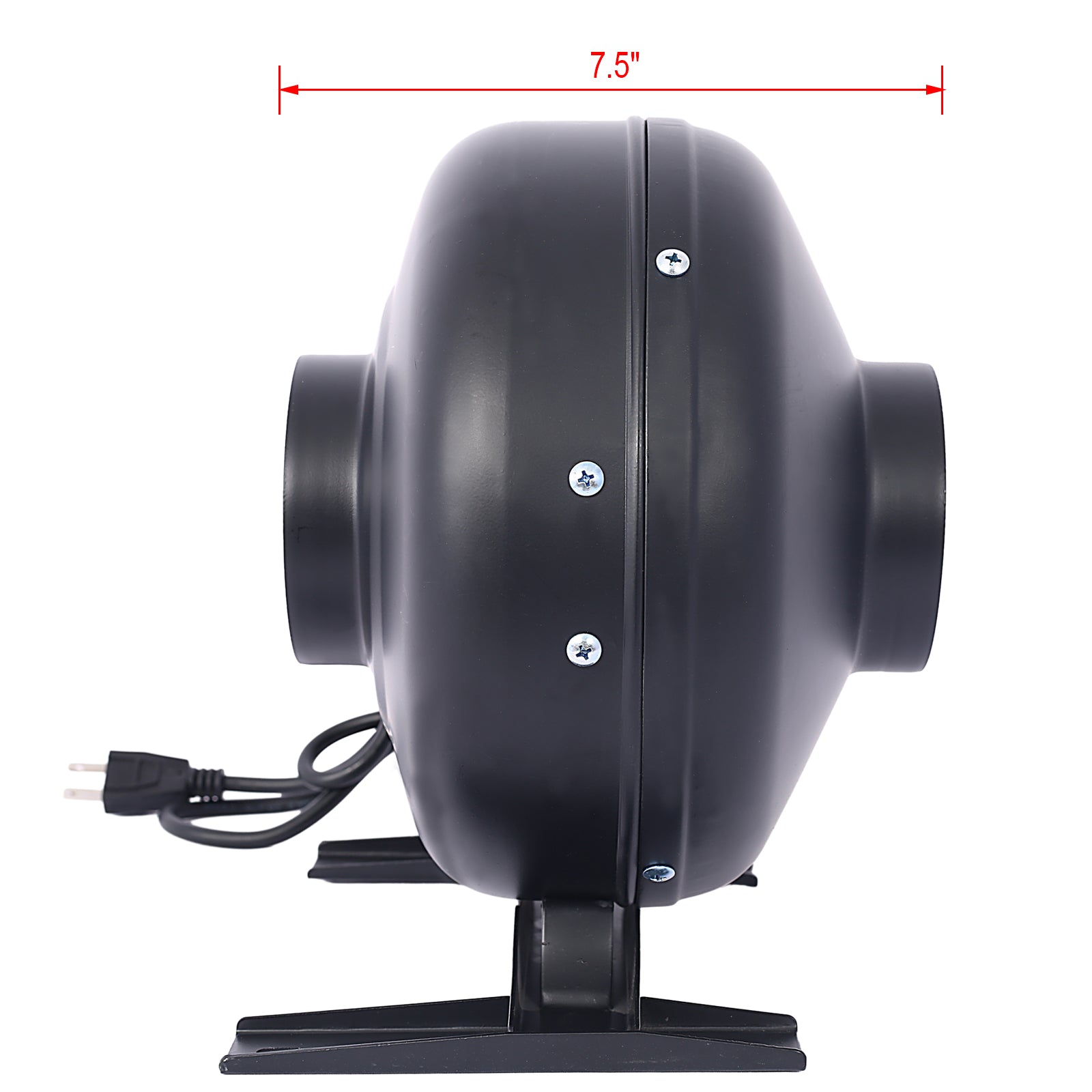 4 Inch 203 Cfm Inline Duct Fan: Air Circulation Vent Blower For Hydroponics, Basements, And Kitchens Black Steel