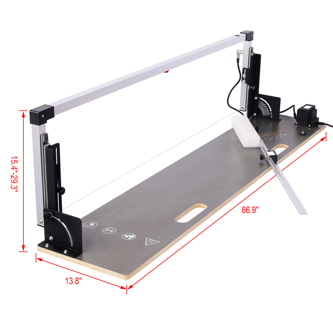 Styrofoam Cutter 450 , 200 W Foam Cutter, Styrofoam Cutter With Nichrom Heating Wire, 36 V Output Voltage, Cutting Thickness 300 Mm, Groove Machine For Pearl Cotton, Sponge, Plastic Etc. Displaced Black And Silver Metal