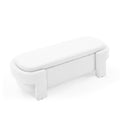 Linen Fabric Upholstered Bench With Large Storage Space For The Living Room, Entryway And Bedroom,White, 51.5''X20.5''X17'' White Foam