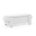 Linen Fabric Upholstered Bench With Large Storage Space For The Living Room, Entryway And Bedroom,White, 51.5''X20.5''X17'' White Foam