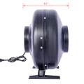 6 Inch 412 Cfm Inline Duct Fan: Air Circulation Vent Blower For Hydroponics, Basements, And Kitchens Black Steel