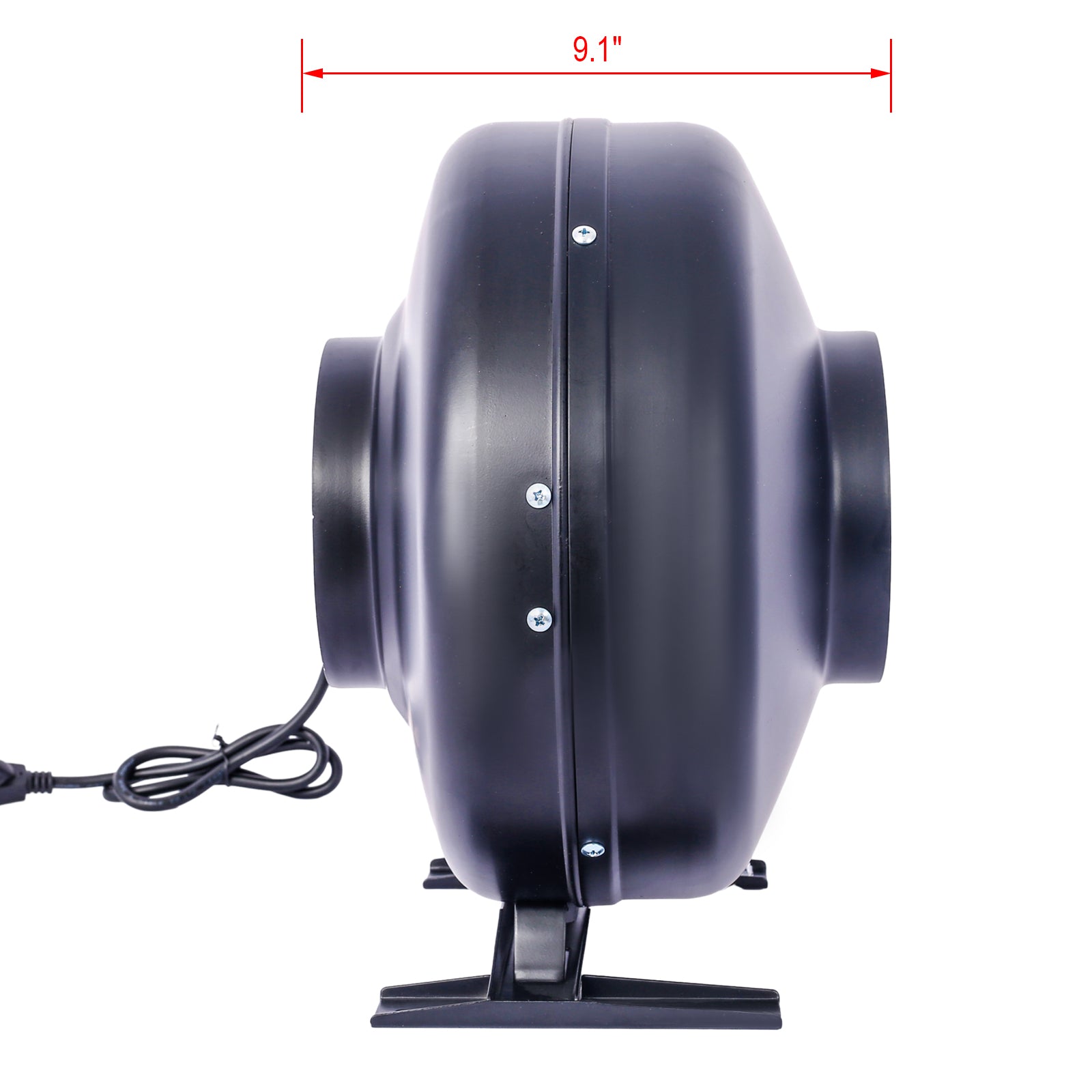 6 Inch 412 Cfm Inline Duct Fan: Air Circulation Vent Blower For Hydroponics, Basements, And Kitchens Black Steel