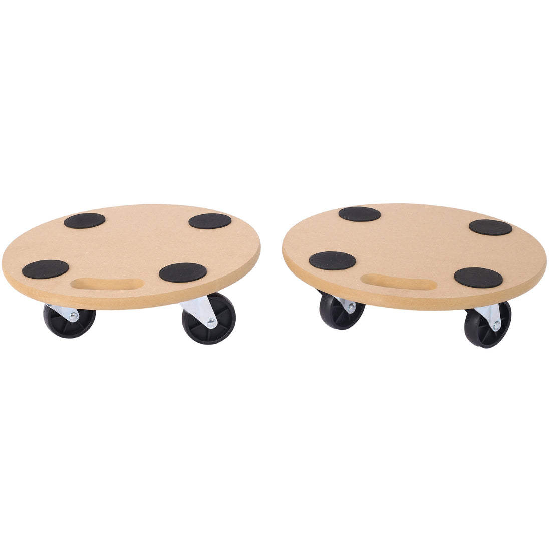 Furniture Moving Dolly, Heavy Duty Wood Rolling Mover With Wheels For Piano Couch Fridge Heavy Items, Securely Holds 500 Lbs 2Pcs 15" Round Platform Natural Mdf
