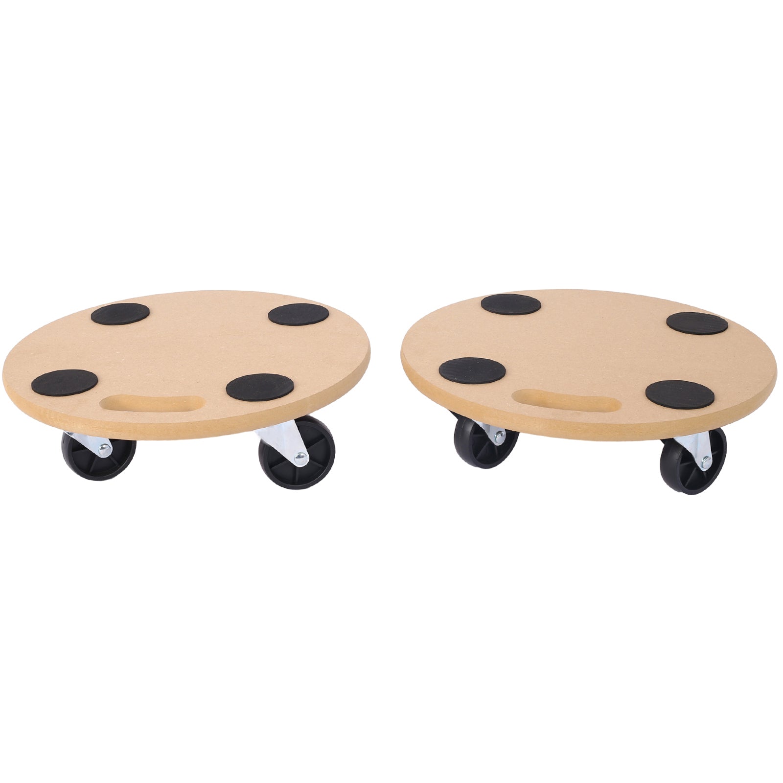 Furniture Moving Dolly, Heavy Duty Wood Rolling Mover With Wheels For Piano Couch Fridge Heavy Items, Securely Holds 500 Lbs 2Pcs 15" Round Platform Natural Mdf