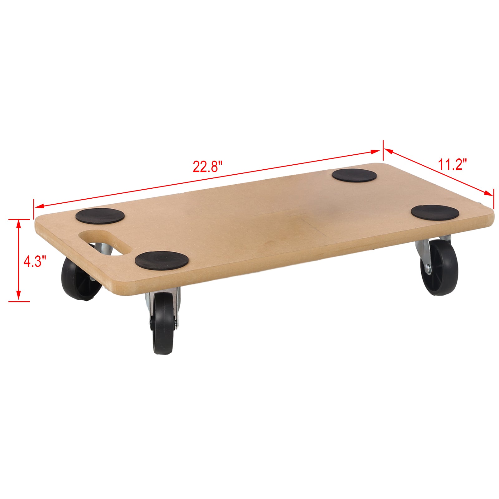 Furniture Moving Dolly, Heavy Duty Wood Rolling Mover With Wheels For Piano Couch Fridge Heavy Items, Securely Holds 500 Lbs 4Pcs 22.8" X11.2" Platform Natural Mdf