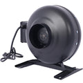 4 Inch 203 Cfm Inline Duct Fan: Air Circulation Vent Blower For Hydroponics, Basements, And Kitchens Black Steel
