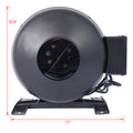 4 Inch 203 Cfm Inline Duct Fan: Air Circulation Vent Blower For Hydroponics, Basements, And Kitchens Black Steel