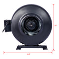 6 Inch 412 Cfm Inline Duct Fan: Air Circulation Vent Blower For Hydroponics, Basements, And Kitchens Black Steel