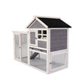 Deluxe Wooden Chicken Coop Hen House Rabbit Wood Hutch Poultry Cage Habitat Gray Solid Wood