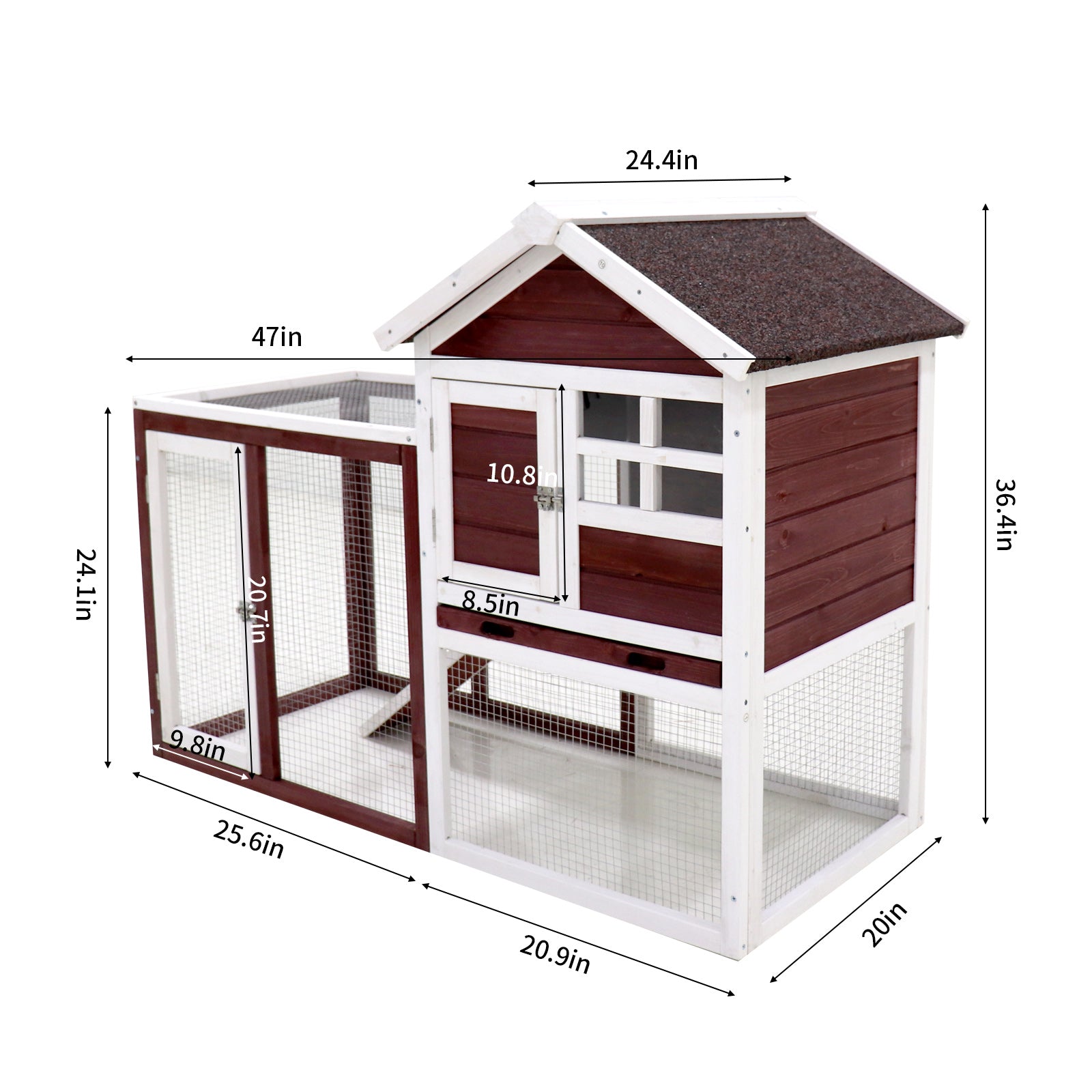 "Discount Treatment " Deluxe Wooden Chicken Coop Hen House Rabbit Wood Hutch Poultry Cage Habitat Wine Rde White Wine Red Solid Wood