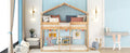 Twin Over Twin Bunk Bed Wood Bed With Tent, Natural Natural Solid Wood