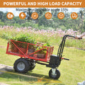 Wheelbarrow Utility Cart Electric Powered Cart 48V28Ah 500W Capacity 500Lbs 230Kg Material Hauler 1000Lbs Towing Red Steel