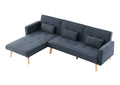 Convertible Sectional Sofa Sleeper, Left Facing L Shaped Sofa Counch For Living Room Dark Gray Foam Linen