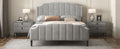 Queen Size Upholstered Platform Bed With Headboard And Footboard,No Box Spring Needed, Velvet Fabric,Gray Gray Velvet