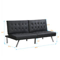 Sofa Bed Black Pvc Black Leather