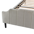 Queen Size Upholstered Platform Bed With Headboard And Footboard,No Box Spring Needed, Velvet Fabric,Gray Gray Velvet